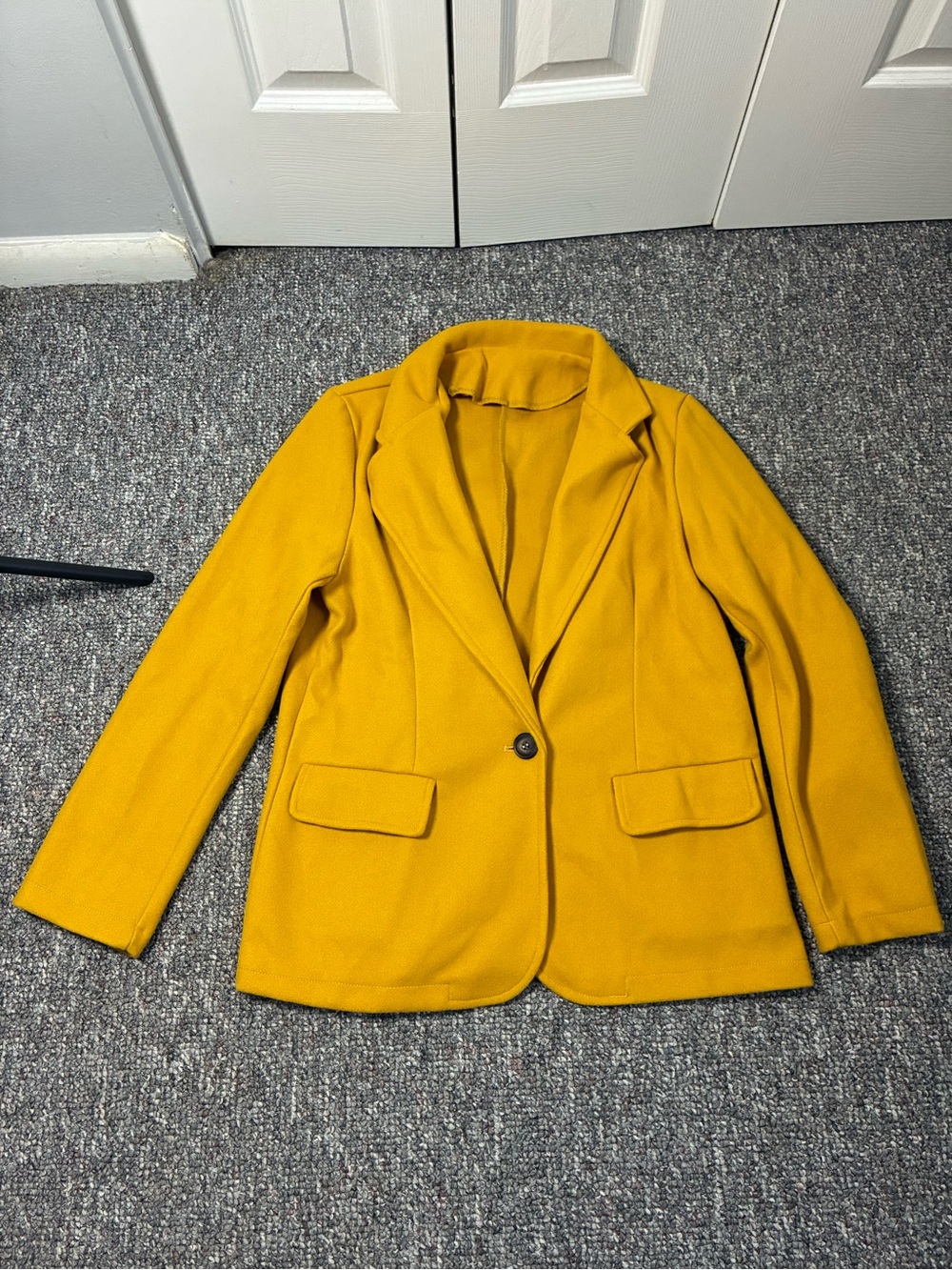 Tailored Mustard Yellow Single-Button Blazer